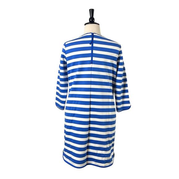 Lands’ End Shift Dress Ponte 3/4 Sleeve Blue White Stripe Women’s Plus Size 16 - Picture 4 of 11
